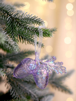 Цена за 2 шт. Ёлочная игрушка Зимнее волшебство. Жёлуди, 79 см, розовый перелив  фото 7