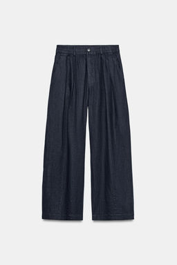 PANTAL?N PLIEGUES LINO ZW COLLECTION / Marino - Zara фото 5