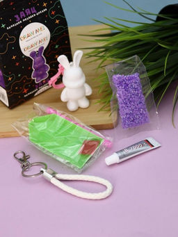 Алмазная мозаика на брелоке Draw Me! Purple hare, (4*3*7.5 см)