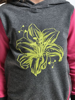 Толстовка для девочки с капюшоном UD 3745 граф/мал - Mini maxi фото 5