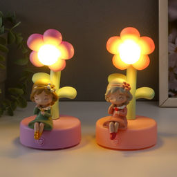 Фигурка светящаяся Девочка под цветочком, 8?8?15 см, МИКС