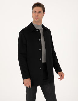 Siyah Slim Fit Ka_e Kaban - Pierre cardin фото 3