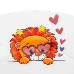 Тарелка мелкая фарфоровая "Львята" д200мм, h25мм, гладкий край (Россия)