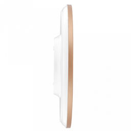 Часы настенные "Видение" д35см, h5см, мягкий ход, циферблат "Вензель" белый/перламутровый; цифры арабские, розовое золото; корпус пластик, медный/белый; в коробке (Китай)