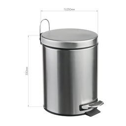 Контейнер д/мусора 8,0л. круг с педалью нерж. без доводчика 230*230*330мм арт. КТ-88-8С-БД Катунь