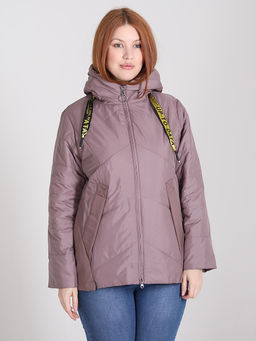 Куртка весенняя женская больших размеров на молнии - Almond фото 6