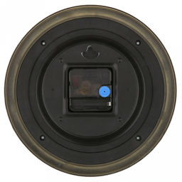 Часы настенные "Вензель" д19-22,5см, h4см, мягкий ход, циферблат белый/бежевый; цифры арабские, черный; корпус пластик, бежевый "под дерево"; в коробке (Китай)