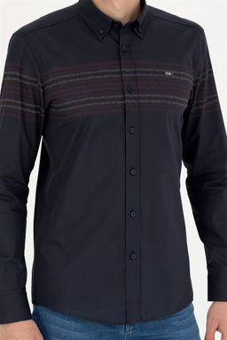 Мужская темно-синяя рубашка с длинным рукавом - U.s. polo assn фото 13