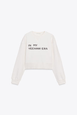 SLOGAN CROP SWEATSHIRT - Zara фото 14