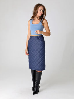 24152 Юбка утепл. т.синий