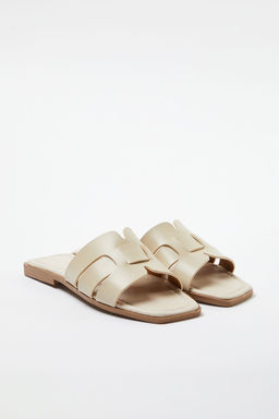 Trendyol Shoes Ekru Tek Bant Gunluk Kad?n Terlik TAKSS24TE00010