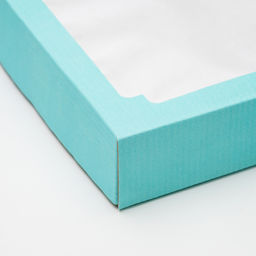 Цена за 5 шт. Коробка сборная, крышка-дно, с окном, голубая, 26 х 21 х 4 см - Simaland фото 3