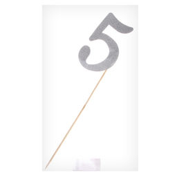 Цена за 6 шт. Топпер в торт 3, цвет серебро - Страна карнавалия фото 21