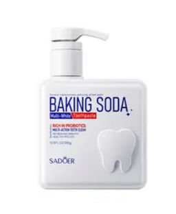 SADOER Отбеливающая зубная паста Baking Soda с дозатором уход и защита от кариеса, 300 гр
