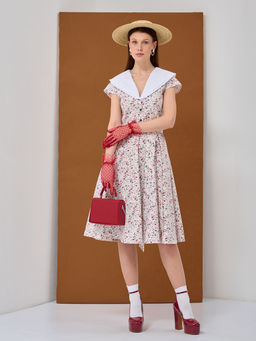 Платье с большим воротником белое OD-720-5 - Tantino фото 2