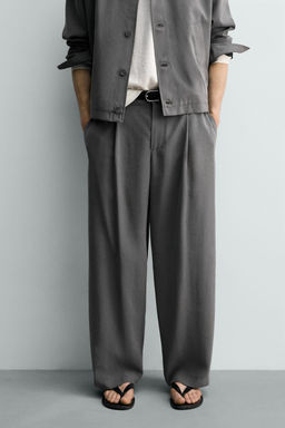 PANTAL?N FLUIDO PLIEGUES / Gris topo - Zara фото 2