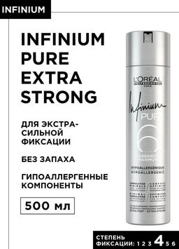-15% Лак Infinium Pure Extra Strong БЕЗ ЗАПАХА, сверх сильная фиксация (ф.4), 500 мл