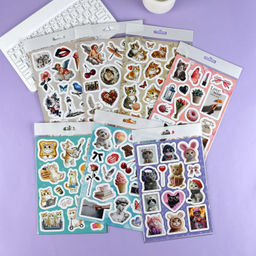 Набор наклеек. Серия "Любимые стикеры" арт. 72133 КОТЫ В ОБРАЗЕ /148х210 мм,