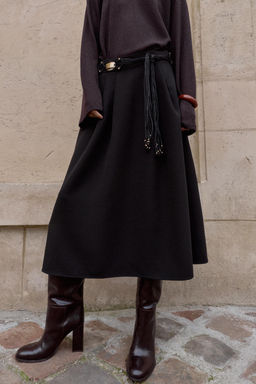 CREPE LAYERED MIDI SKIRT - Zara фото 2