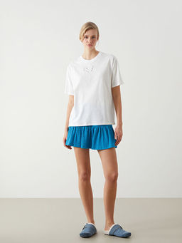 Beli Lastikli Dokulu Kad?n ?ortlu Etek