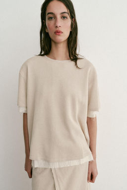 TOP COMBINADO PUNTO / Beige claro - Zara фото 3