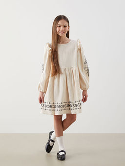 Bisiklet Yaka K?z ?ocuk Elbise