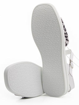 08-PEXL225-1 WHITE/LEOPARD Босоножки женские (натуральная кожа, натуральная замша)