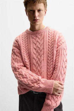 WOOL CABLE-KNIT SWEATER - Zara фото 5