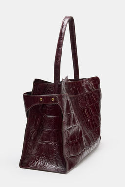 MAXI CITY BAG WITH EMBOSSED LEATHER EFFECT - Zara фото 4