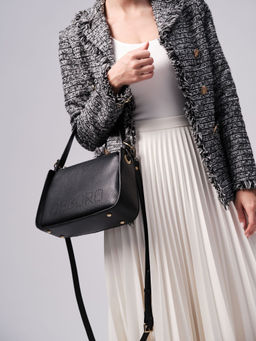 Сумка кожаная на плечо Deboro 30790 черный