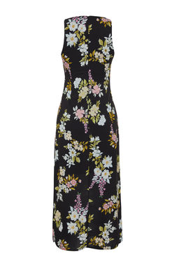 Siyah Cicekli A Kesim Kolsuz Midi Dokuma Elbise TWOSS24EL00440 - Trendyolmilla фото 8