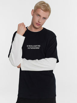 Футболка мужская черная с надписью Не послать ли нам гонца за бутылочкой винца - Mark formelle фото 5