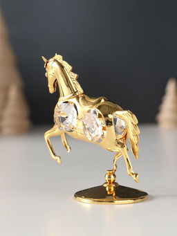 Фигурка металл «Лошадка маленькая» с 4 прозрачными хрусталиками на подставке, 6.5×4×8.5 см