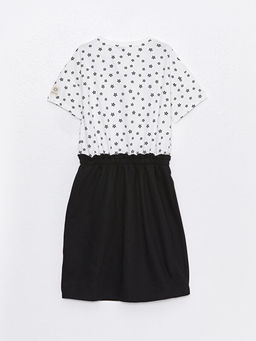 Bisiklet Yaka Bask?l? K?sa Kollu K?z ?ocuk Elbise - Waikiki фото 2