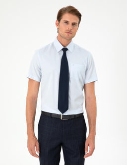 A__k Mavi Regular Fit K_sa Kollu Basic G_mlek