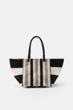 BOLSO RAYAS ASAS PIEL / Arena - Zara фото 3