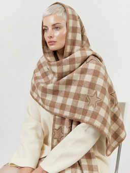 в СОСТАВЕ ШЕРСТЬ и КАШЕМИР Большой, мягкий, теплый однотонный двусторонний палантин. - Tantino фото 12