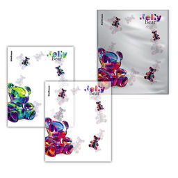 Набор обложек пластиковых 80мкм с рисунком "Jelly Bear" для тетрадей и дневников, 12шт. (63504) 212*347мм "ErichKrause"