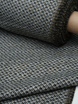 Шерсть пальтово-костюмная Твид Букле цв.серый/хаки, ш.1.55м, шерсть-50%, п/э-50%, 460гр/м.кв - Купава фото 5