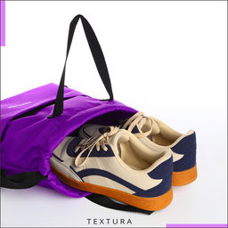 Мешок - сумка для обуви TEXTURA на стяжке, с карманом, размер 36×1×39 см, сиреневый