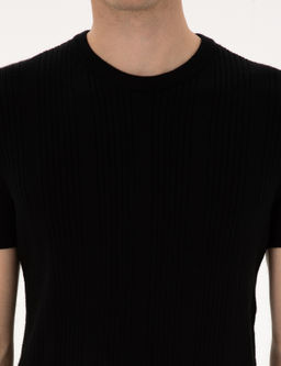 Siyah Slim Fit Bisiklet Yaka Triko Kazak - Pierre cardin фото 6