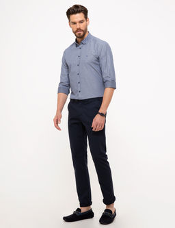 Lacivert Slim Fit Chino Pantolon