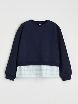 G?mlek G?r?n?ml? K?z ?ocuk Kal?n Sweatshirt