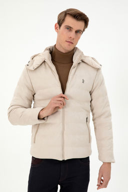 Мужская бежевая кожаная куртка - U.s. polo assn фото 10