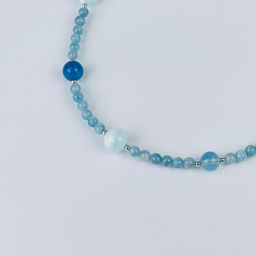 Колье из Аквамарина, Апатита и Ларимара 42 см +