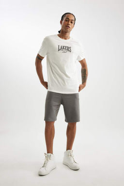 DeFactoFit Футболка стандартного кроя с короткими рукавами и круглым вырезом НБА Лос-Анджелес Лейкерс  фото 2