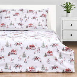 Постельное бельё Этель Funny snowman 2 сп 175х215 см, 200х220 см,70х70 см -2 шт,поплин 125 г/м2  фото 7