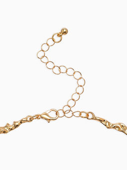 Колье Мятое тонкое, 35 см, цвет золото