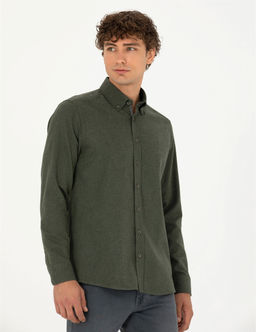 Haki Regular Fit Uzun Kollu G_mlek - Pierre cardin фото 3