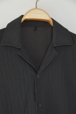 Antrasit Regular Fit Apas Yaka Yazl?k Gomlek TMNSS23GO00105